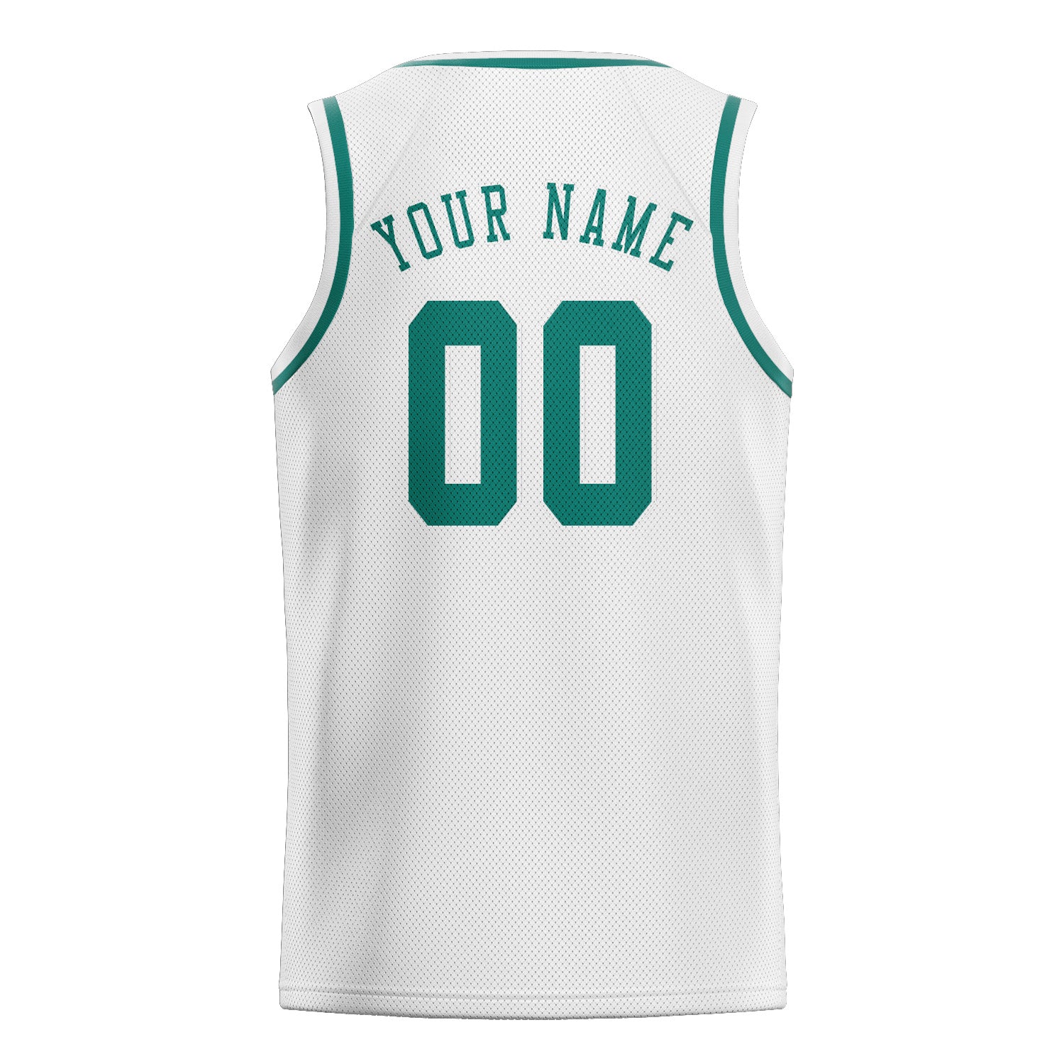 Custom White Blue Green Basketball Jersey