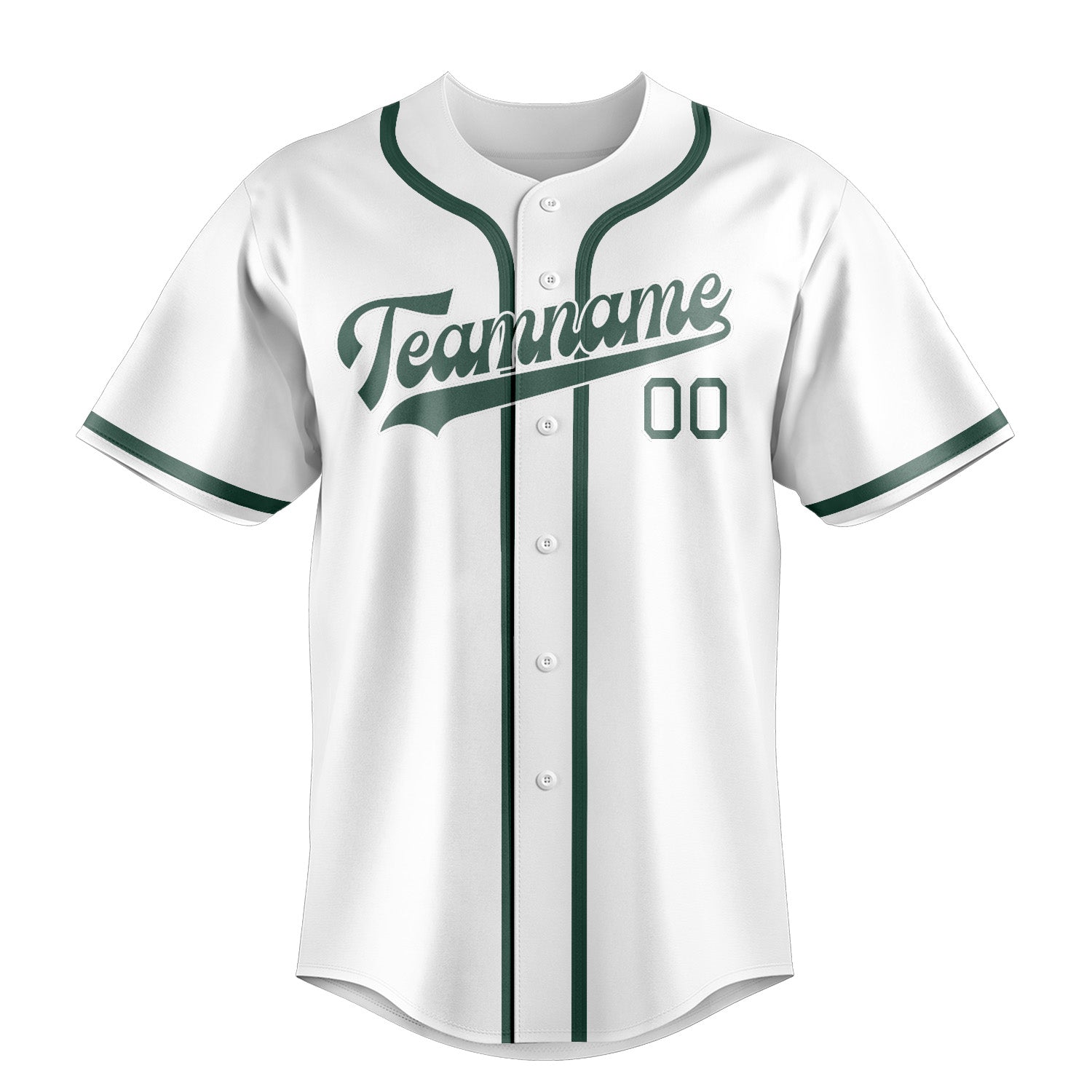 Custom White Blue Green Baseball Jersey