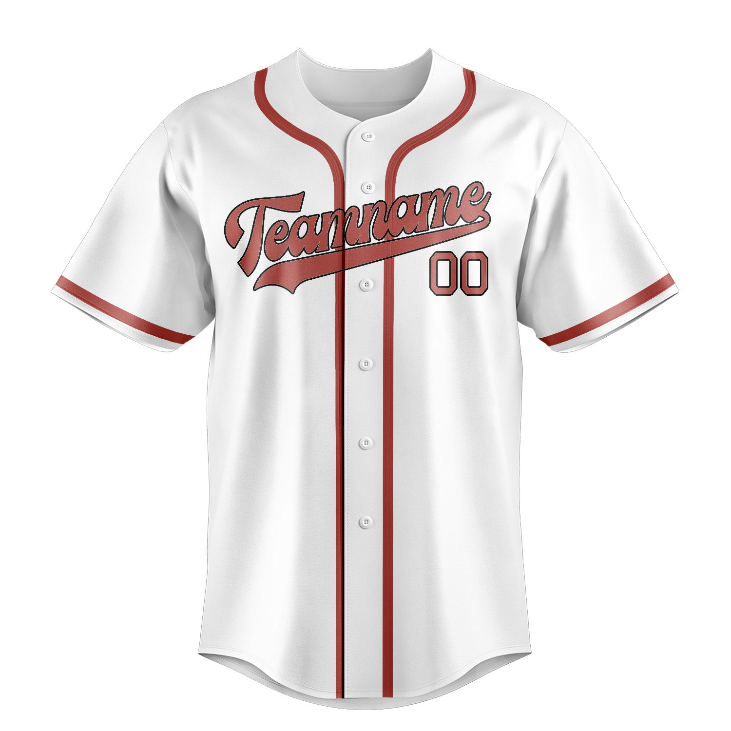 Custom White Copper Rose Baseball Jersey