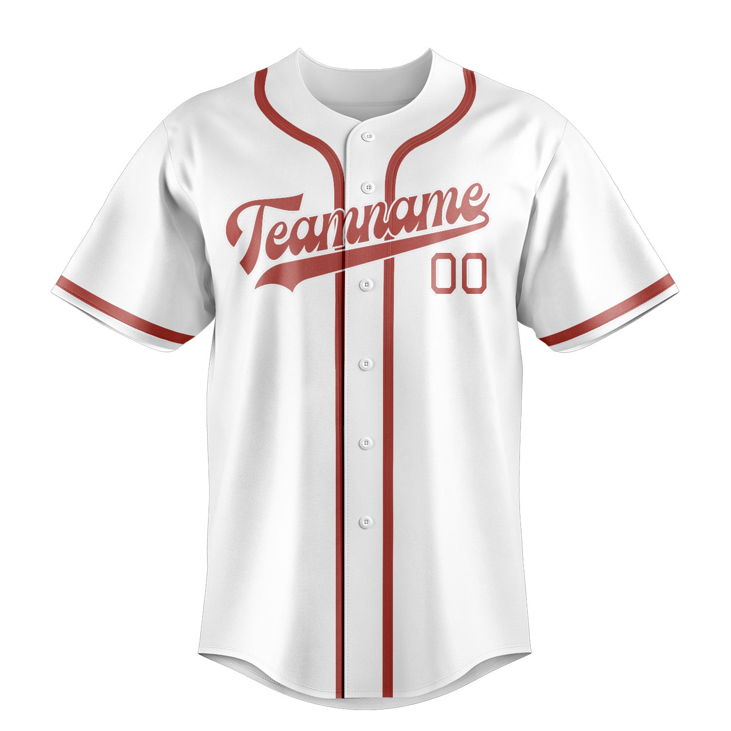 Custom White Copper Rose Baseball Jersey