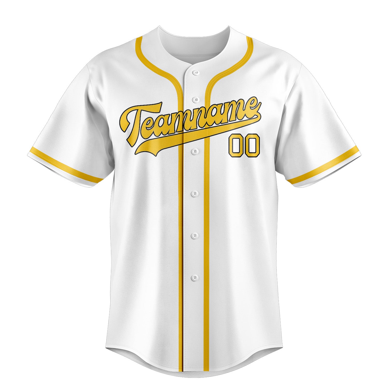 Custom White Gold Baseball Jersey