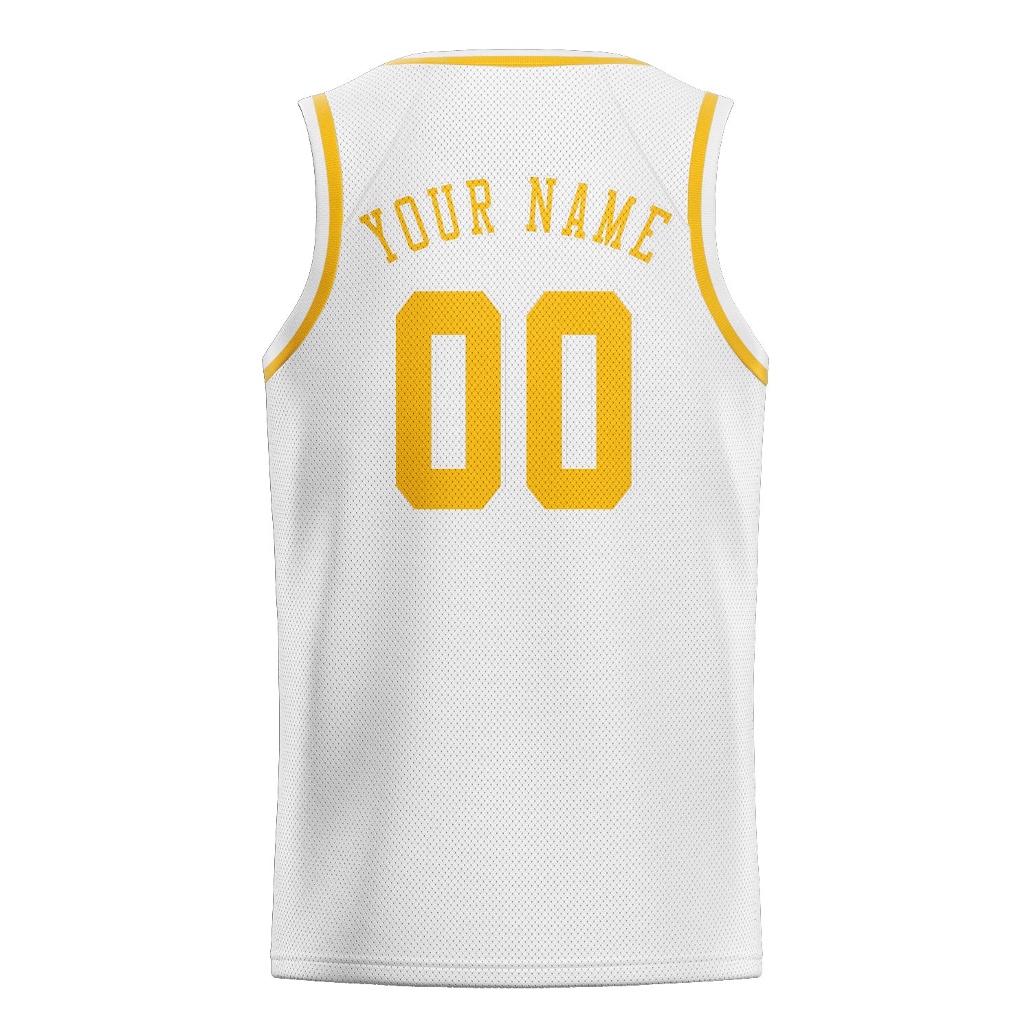 Custom White Gold Basketball Jersey