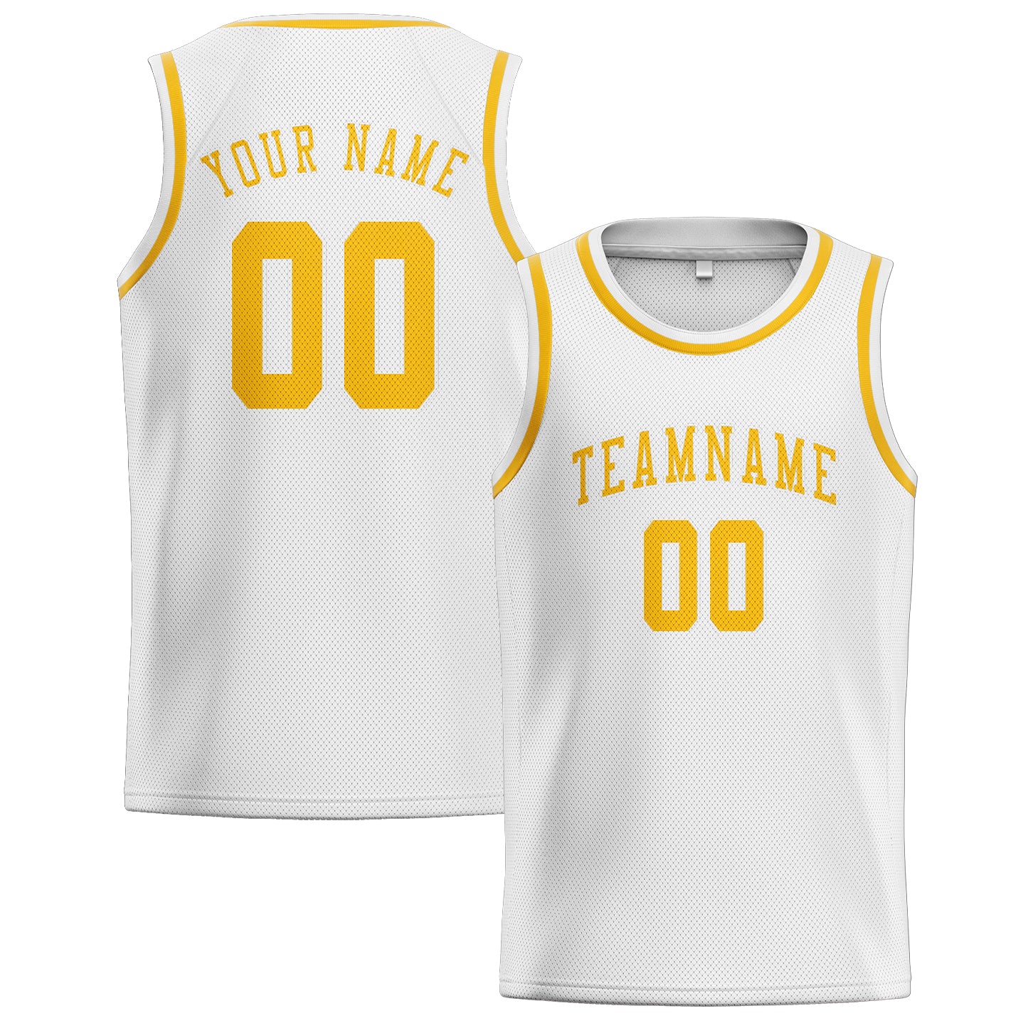 Custom White Gold Basketball Jersey