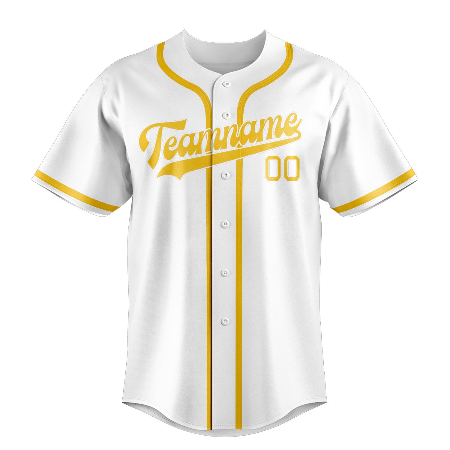 Custom White Gold Baseball Jersey