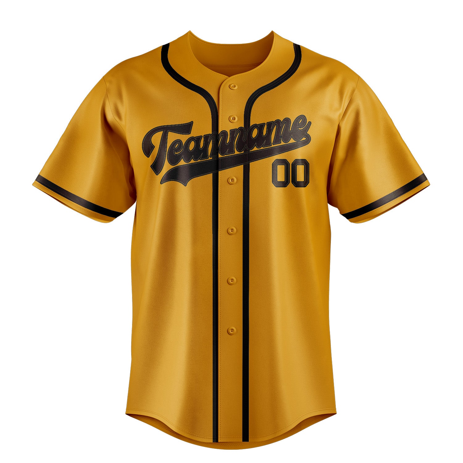 Custom Yellow Brown Baseball Jersey