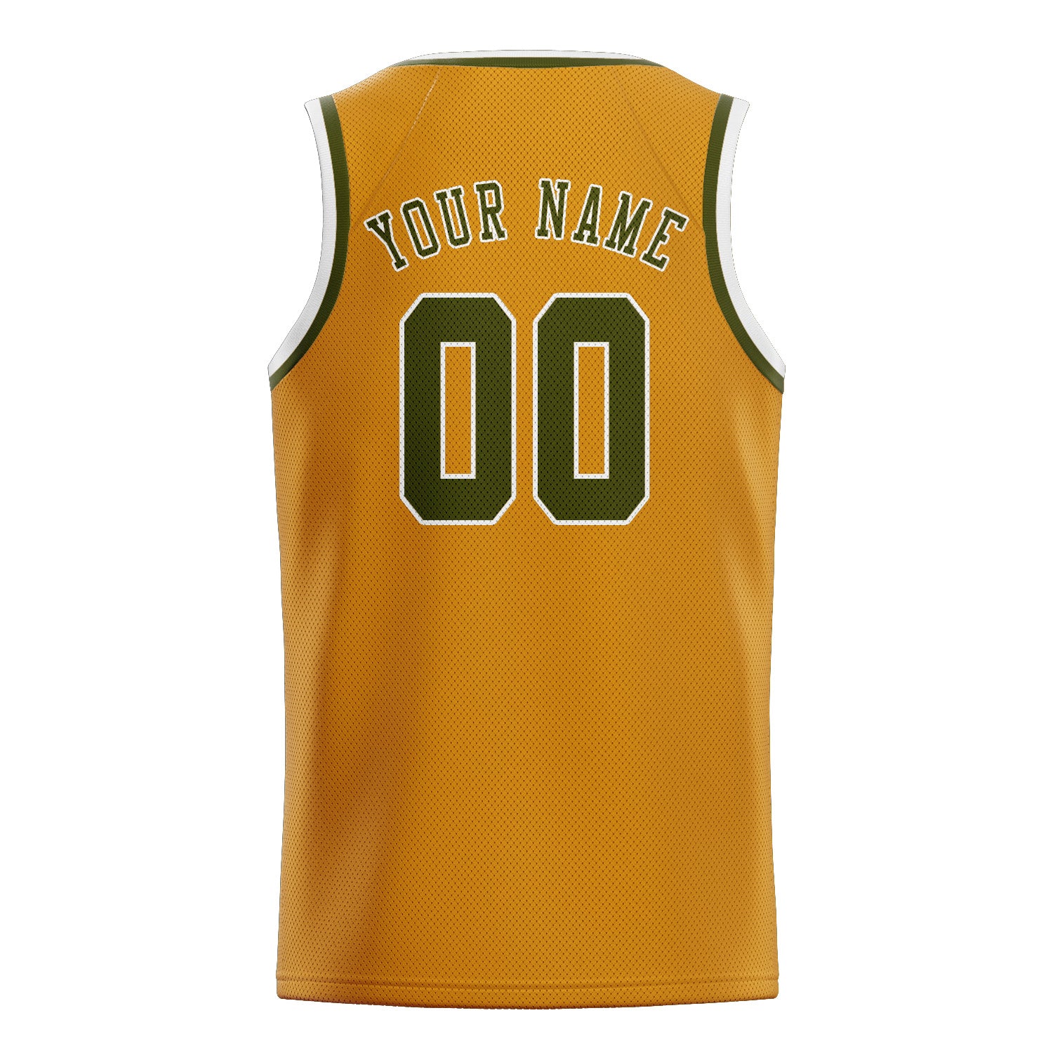 Custom Yellow Olive Basketball Jersey