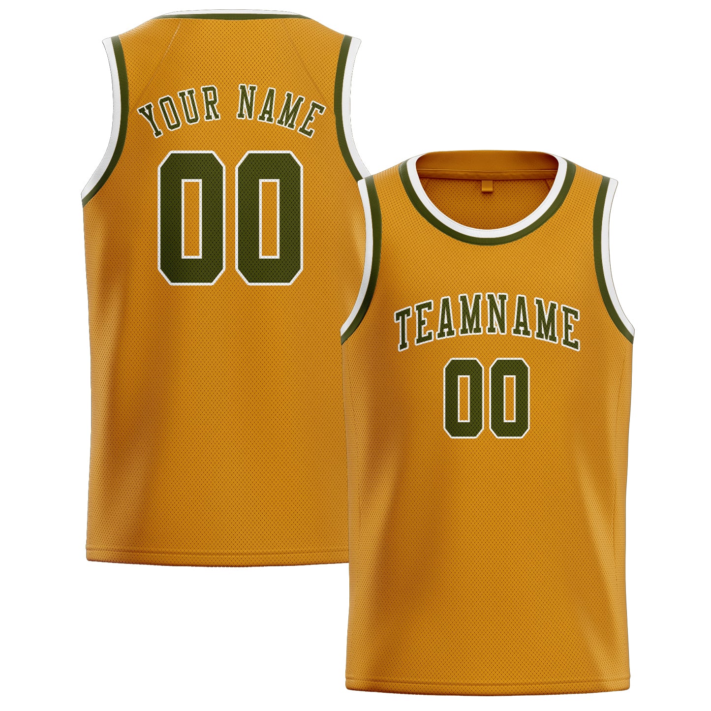 Custom Yellow Olive Basketball Jersey