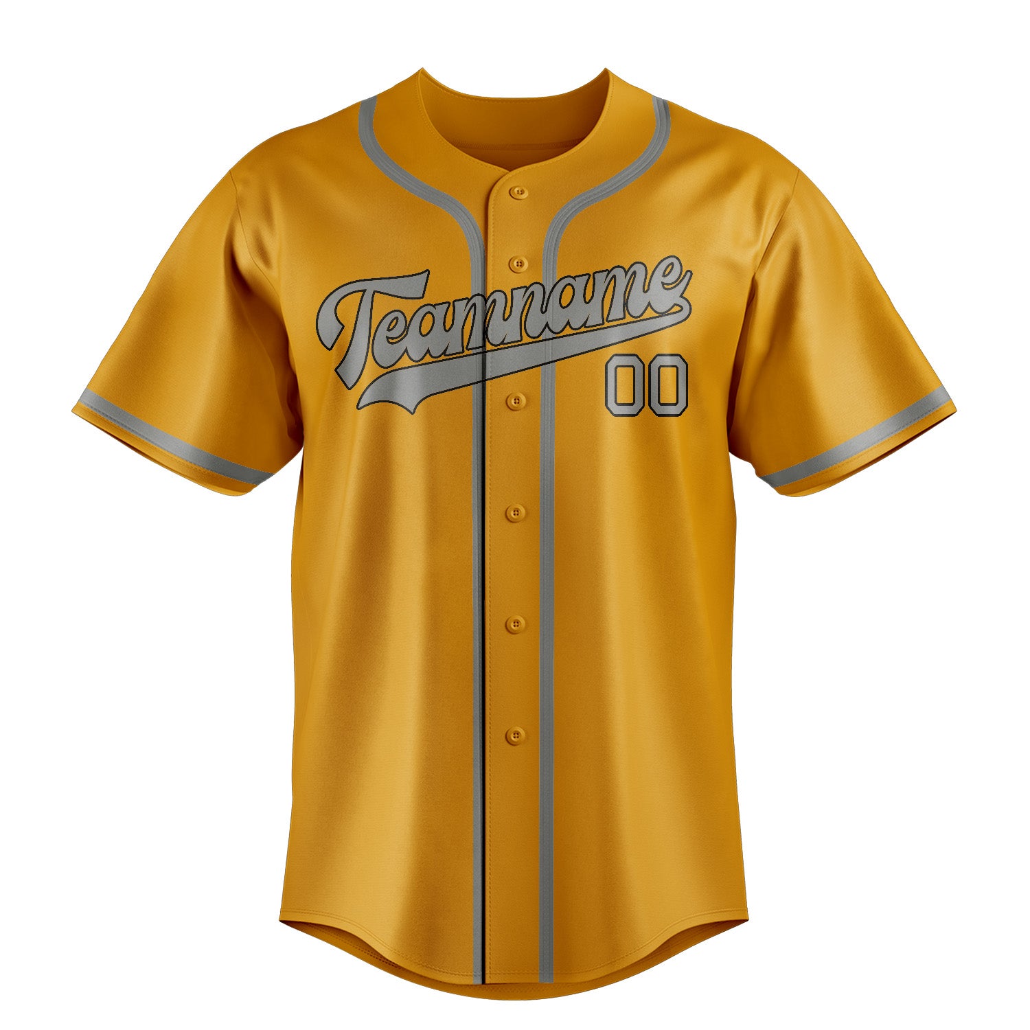 Custom Yellow Gray Baseball Jersey