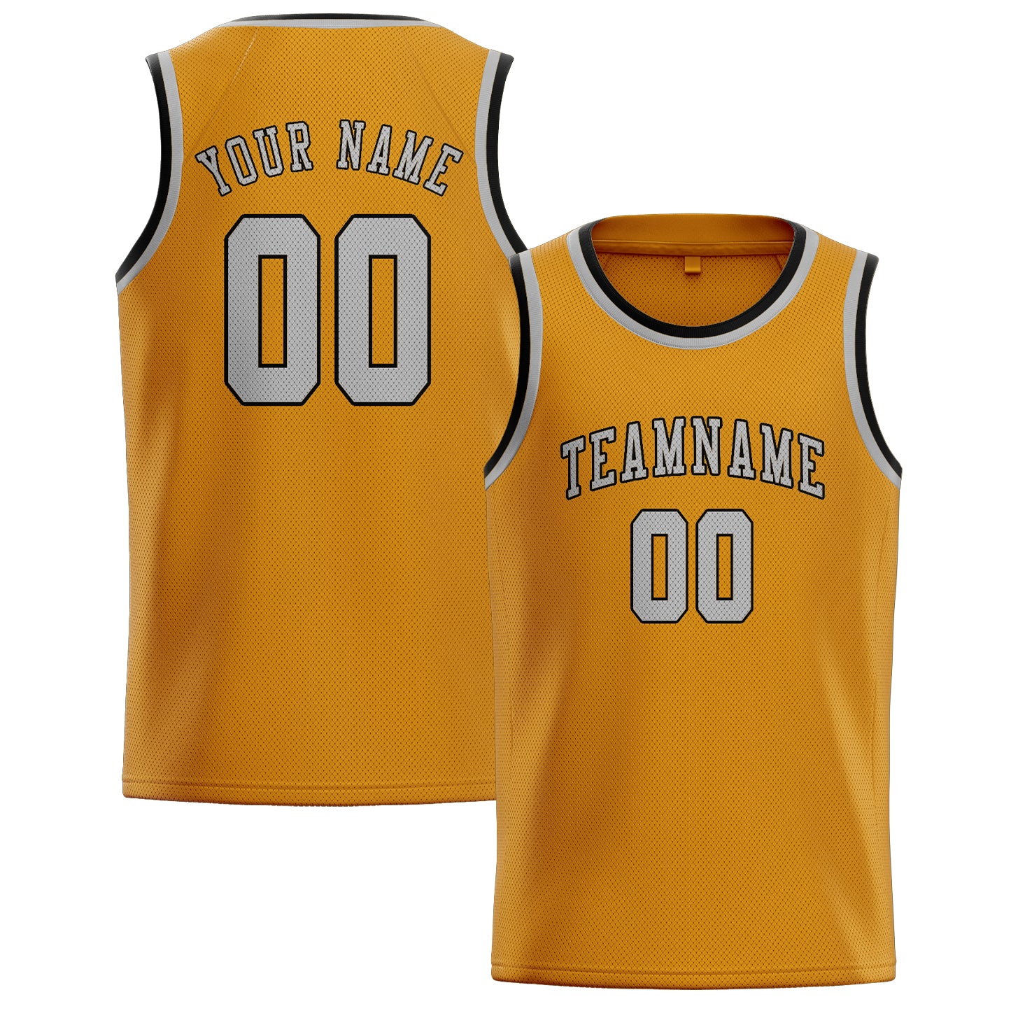 Custom Yellow Gray Basketball Jersey