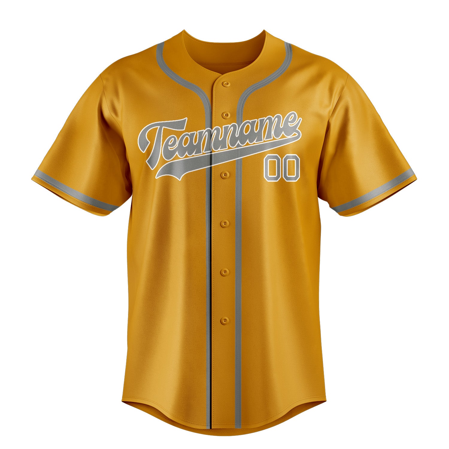 Custom Yellow Gray Baseball Jersey
