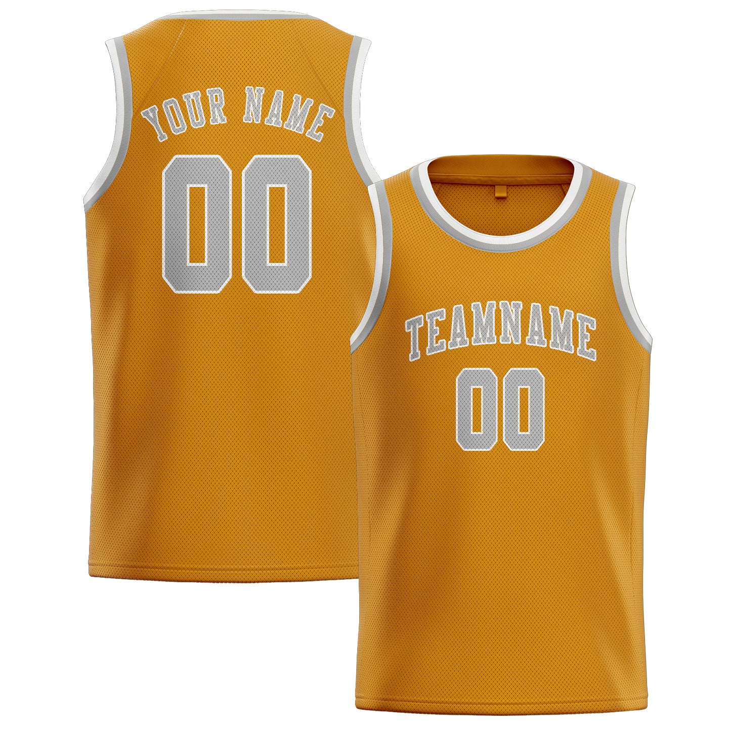 Custom Yellow Gray Basketball Jersey