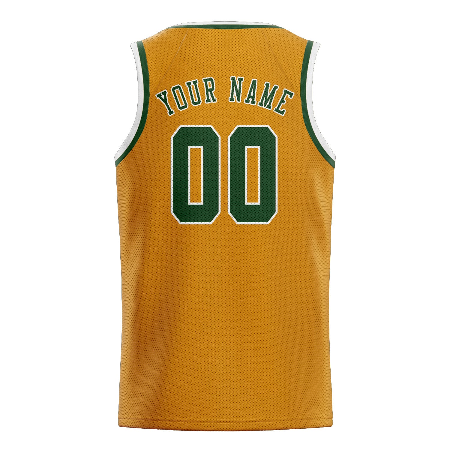 Custom Yellow Dark Green Basketball Jersey