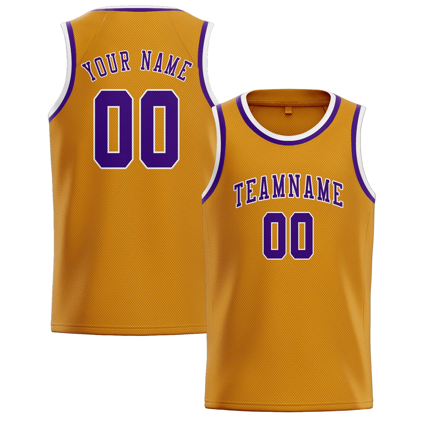 Custom Yellow Purple Basketball Jersey