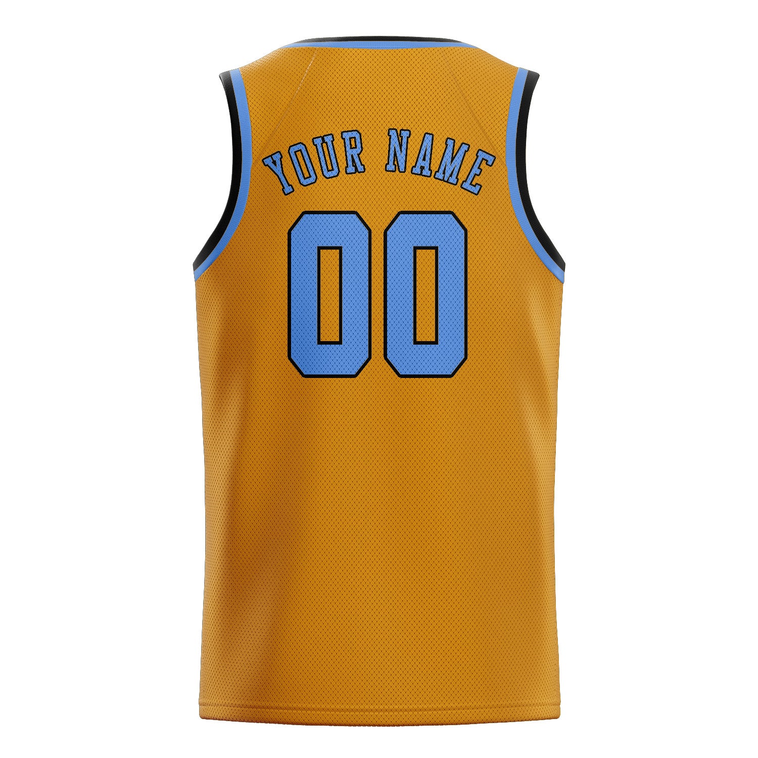 Custom Yellow Light Blue Basketball Jersey