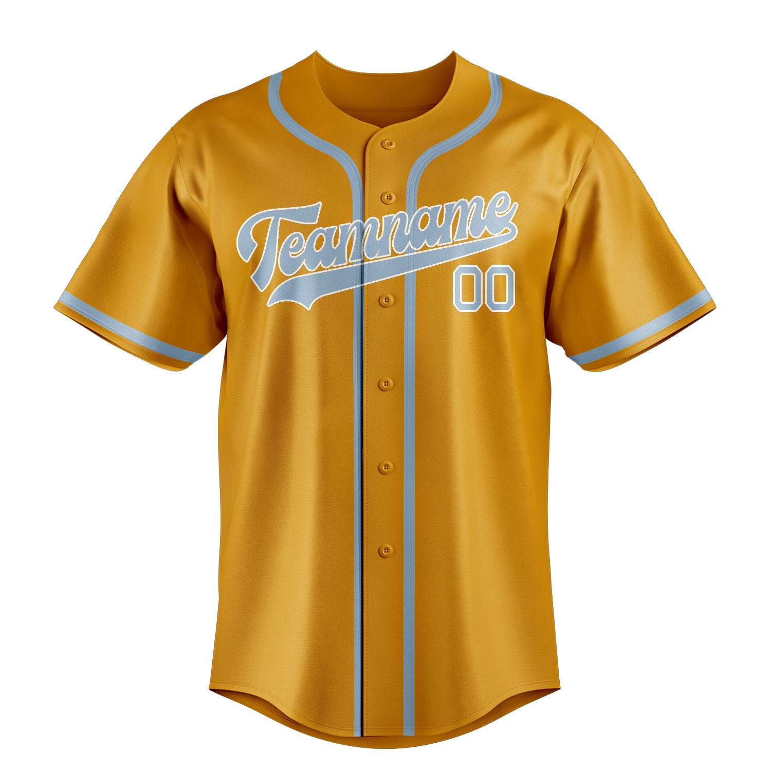 Custom Yellow Light Blue Baseball Jersey