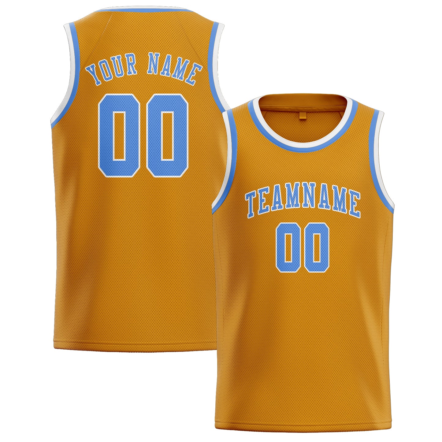Custom Yellow Light Blue Basketball Jersey