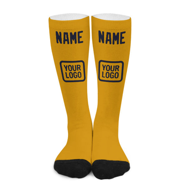 Custom Yellow Navy Knee-High Sock