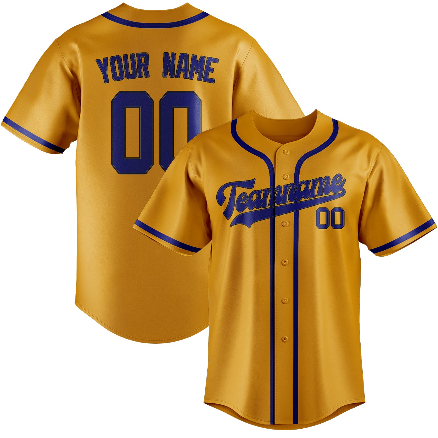 Custom Yellow Sky Blue Baseball Jersey