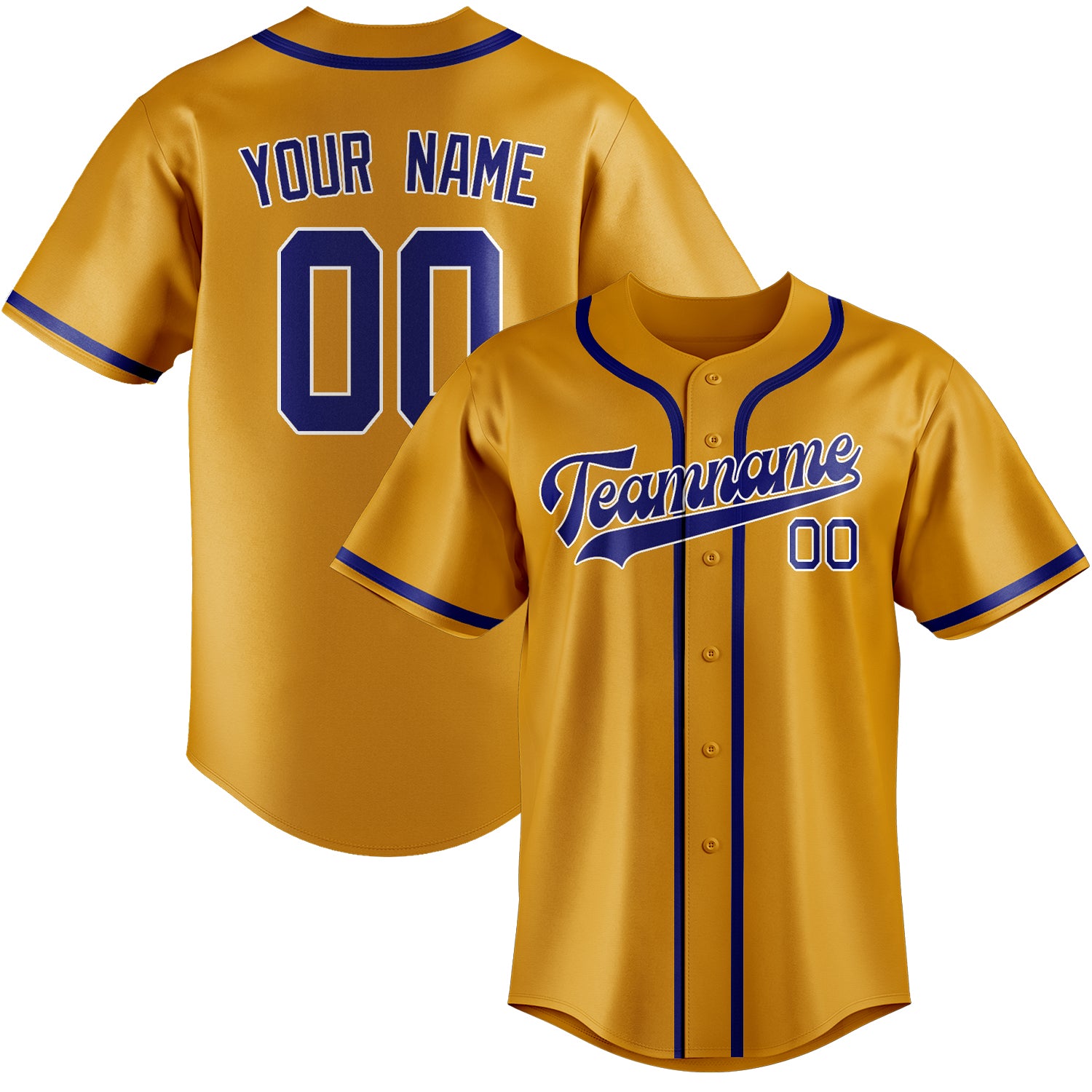Custom Yellow Sky Blue Baseball Jersey