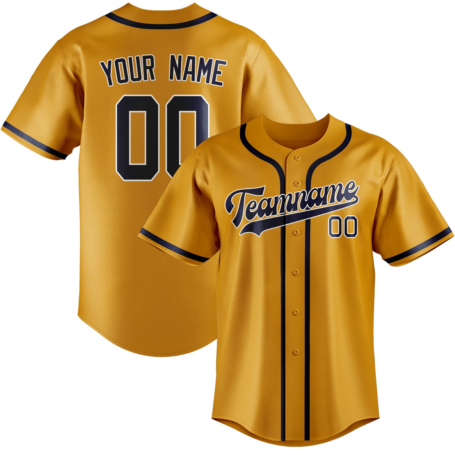 Custom Yellow Blue Baseball Jersey