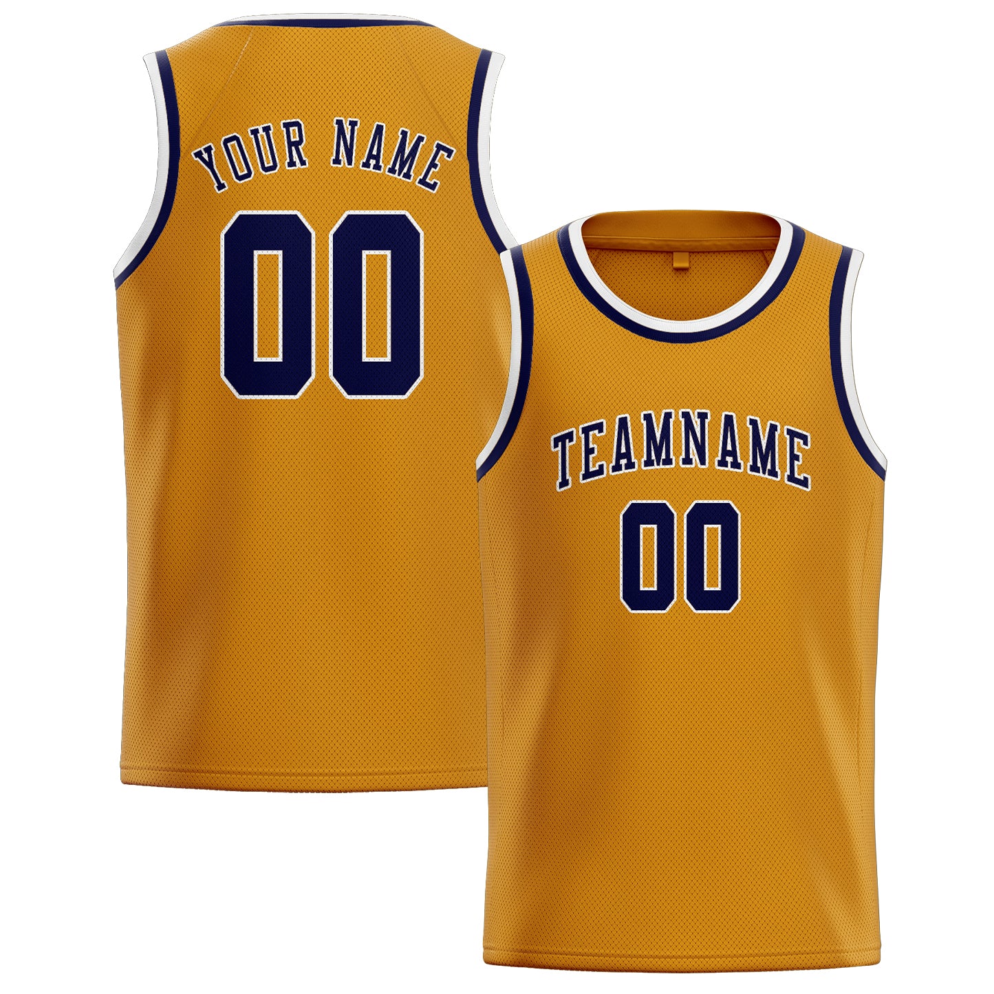 Custom Yellow Navy Basketball Jersey