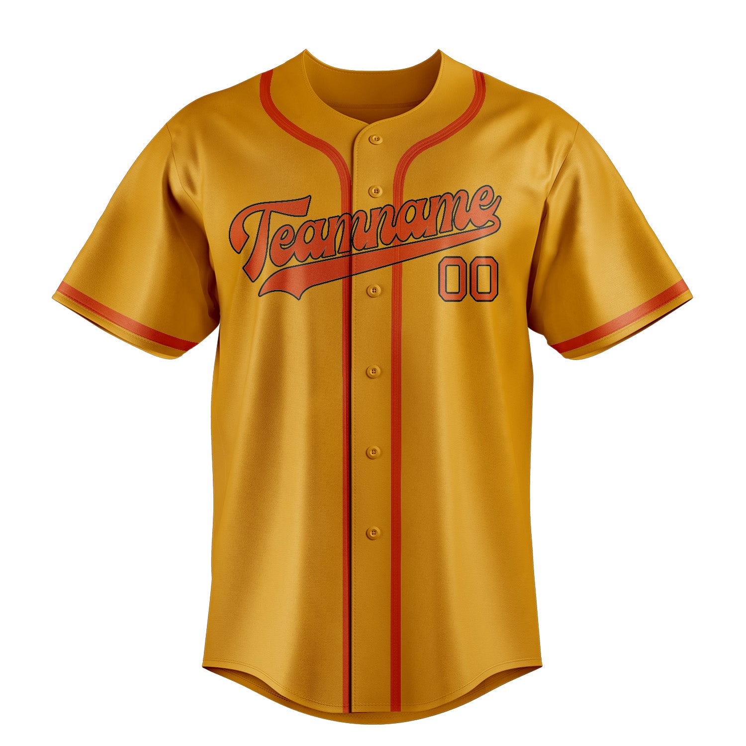 Custom Yellow Orange Red Baseball Jersey