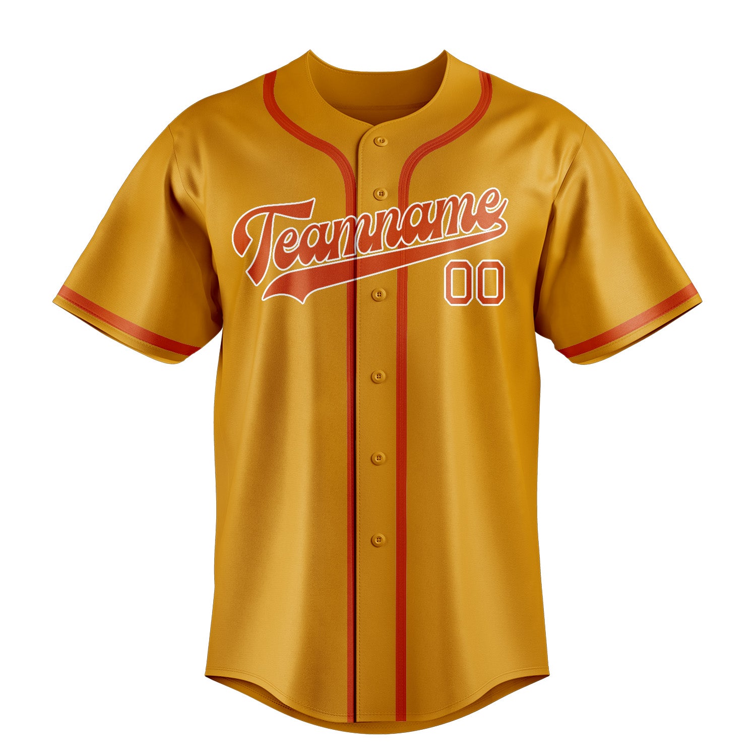 Custom Yellow Orange Red Baseball Jersey