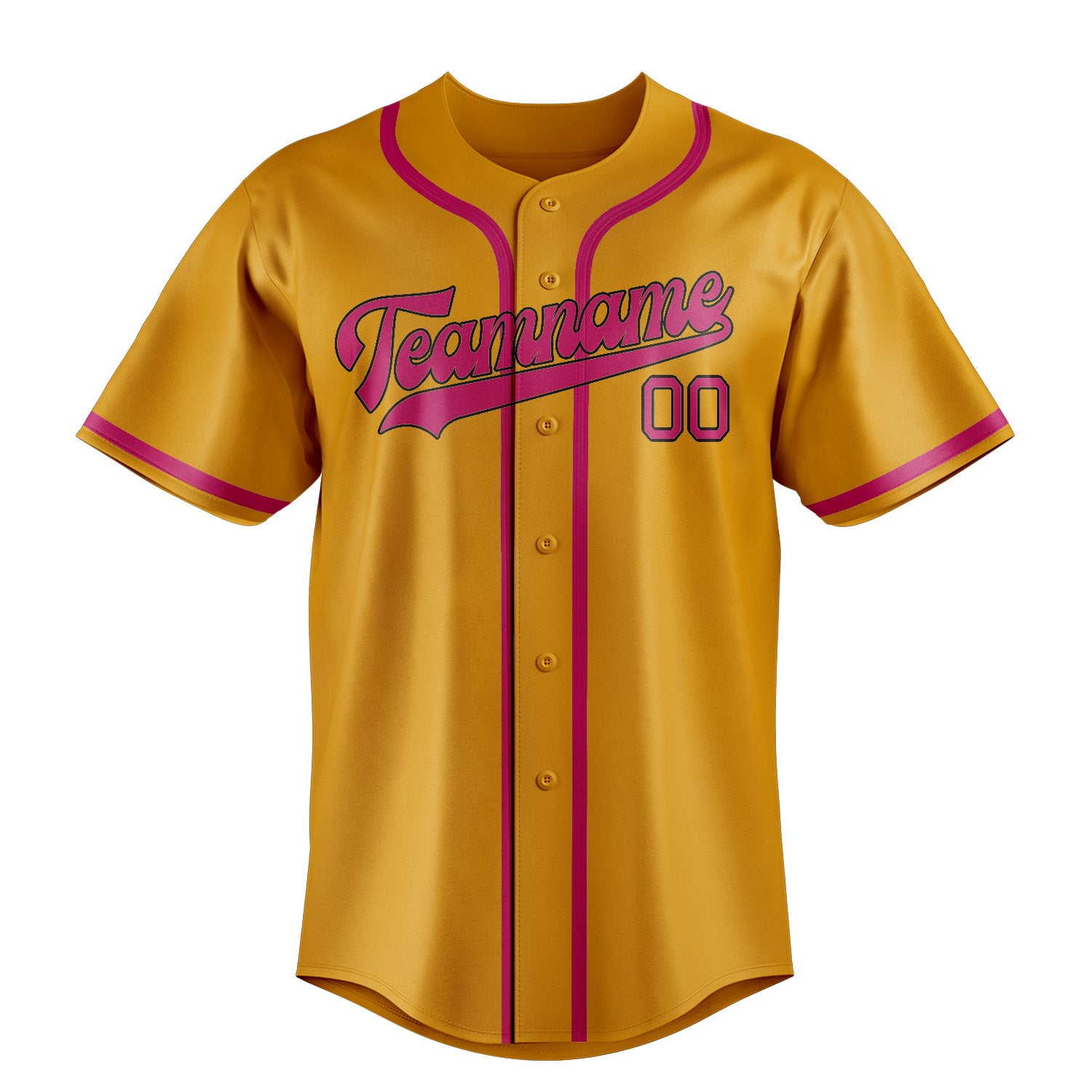 Custom Yellow Pink Baseball Jersey