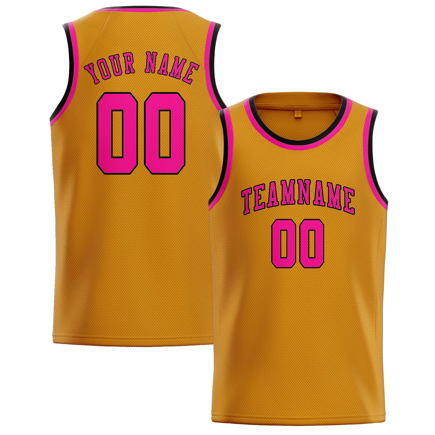 Custom Yellow Pink Basketball Jersey