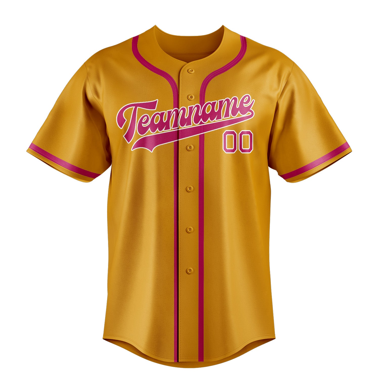 Custom Yellow Pink Baseball Jersey