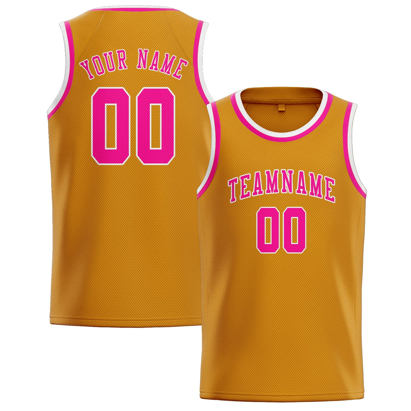 Custom Yellow Pink Basketball Jersey
