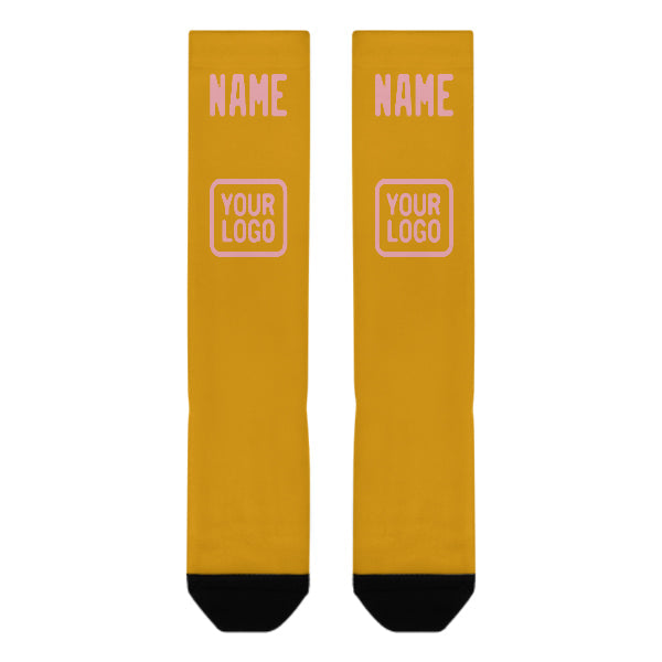 Custom Yellow Light Pink Knee-High Sock