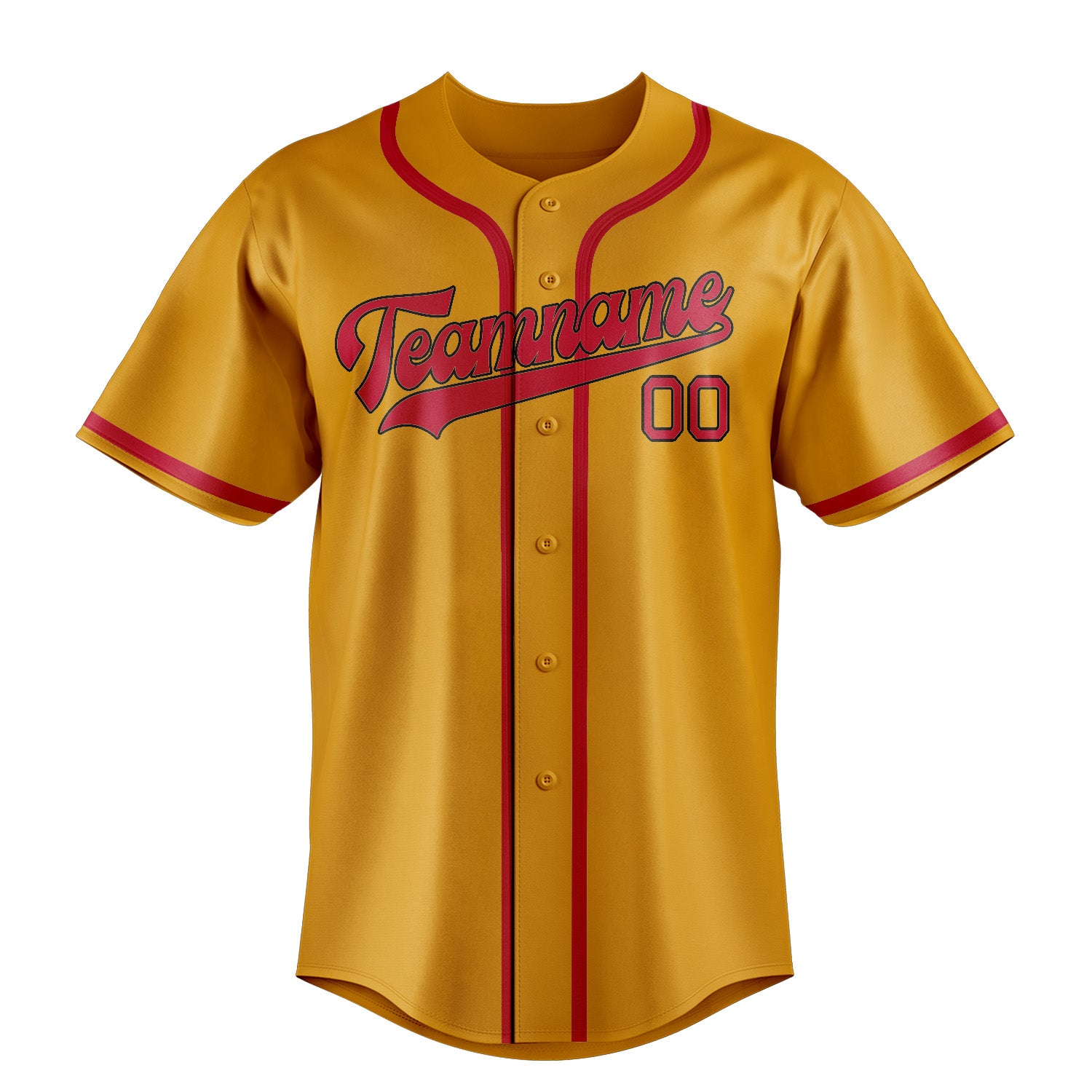 Custom Yellow Red Baseball Jersey