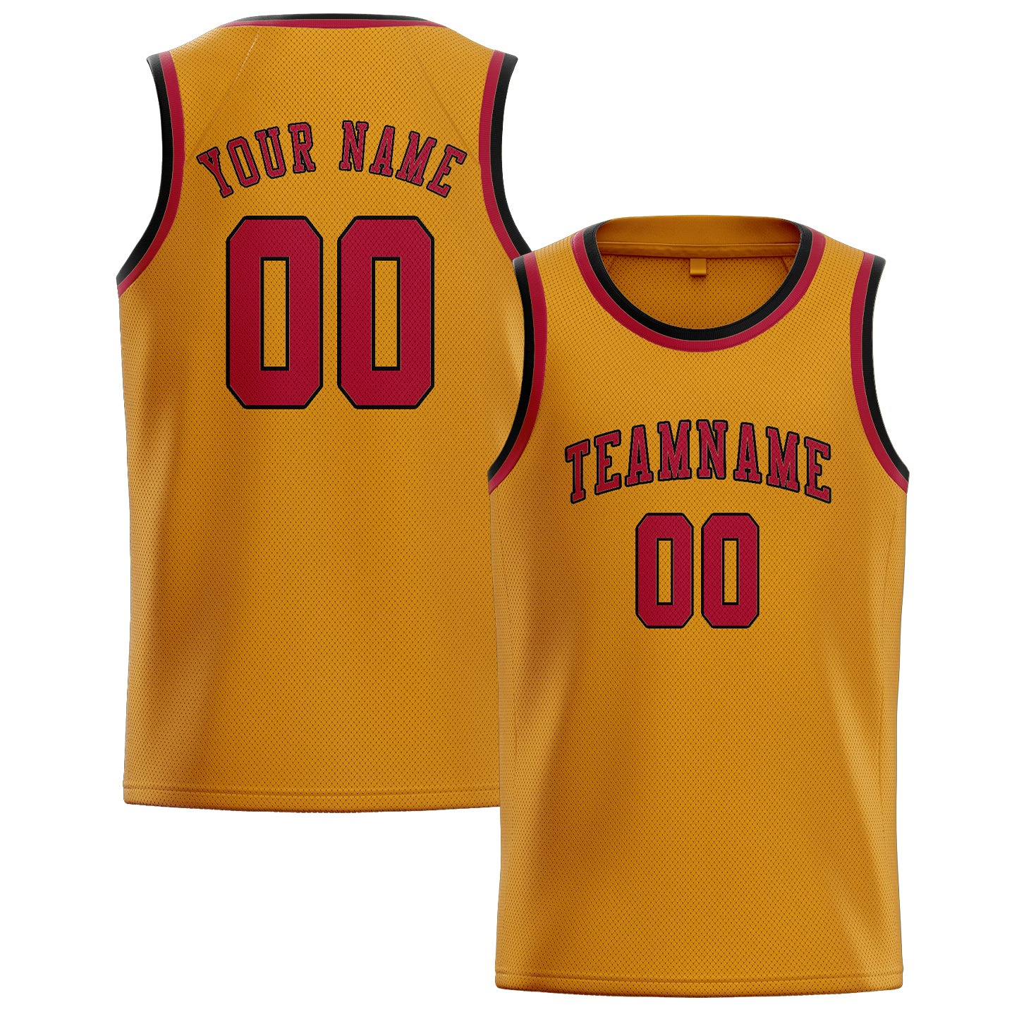 Custom Yellow Red Basketball Jersey