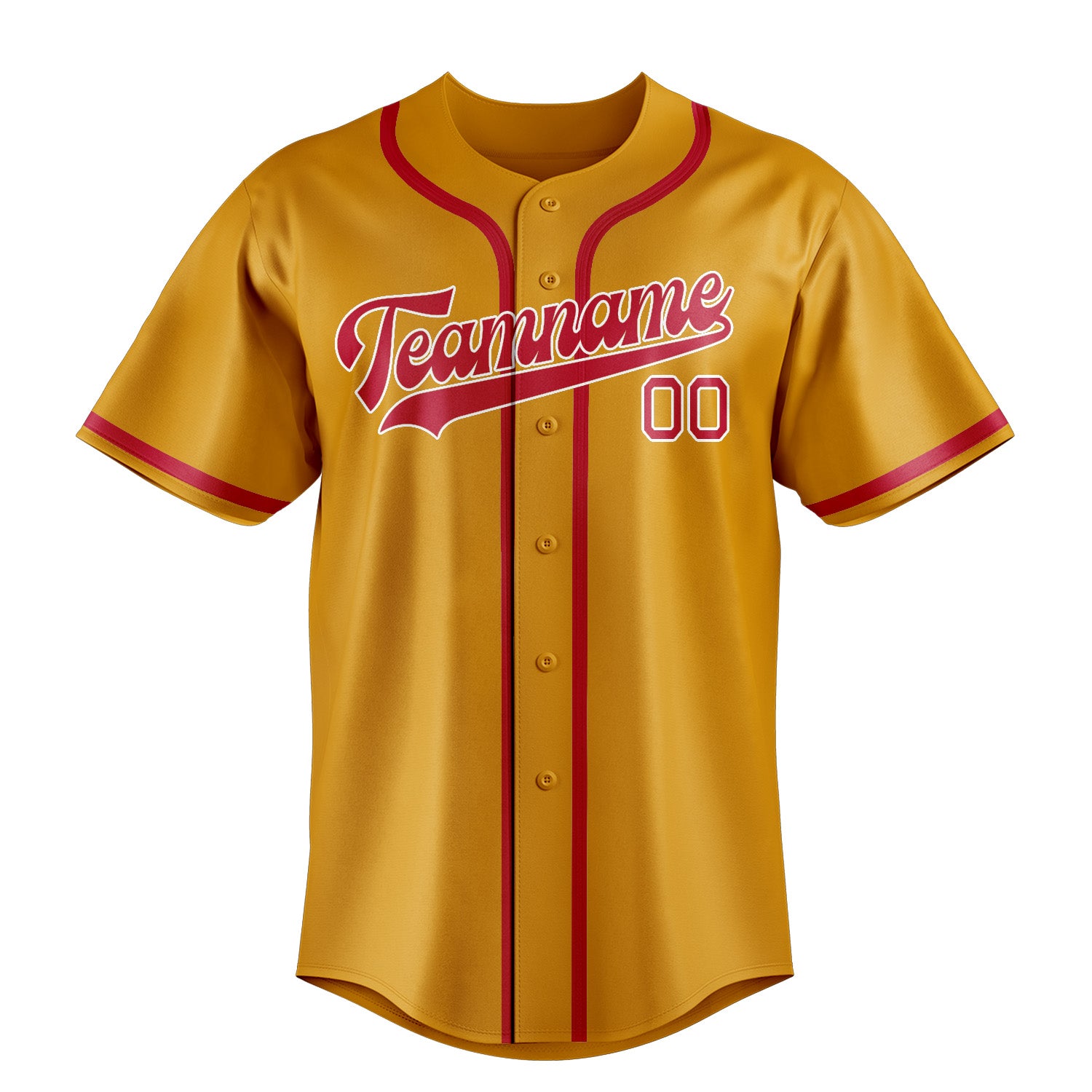 Custom Yellow Red Baseball Jersey