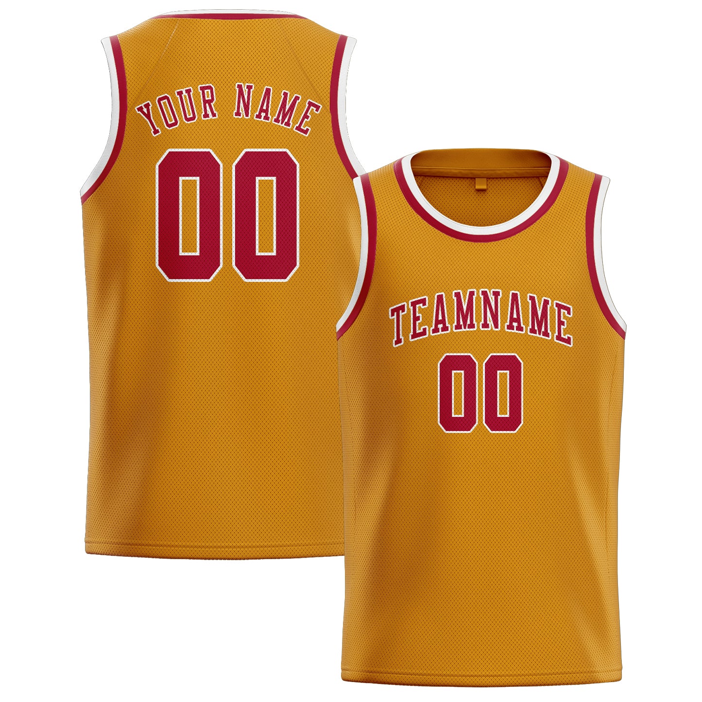 Custom Yellow Red Basketball Jersey
