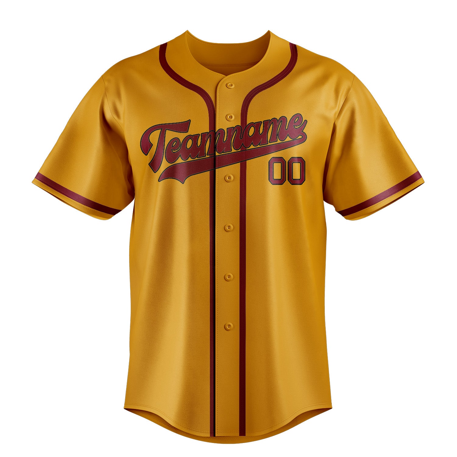 Custom Yellow Crimson Red Baseball Jersey