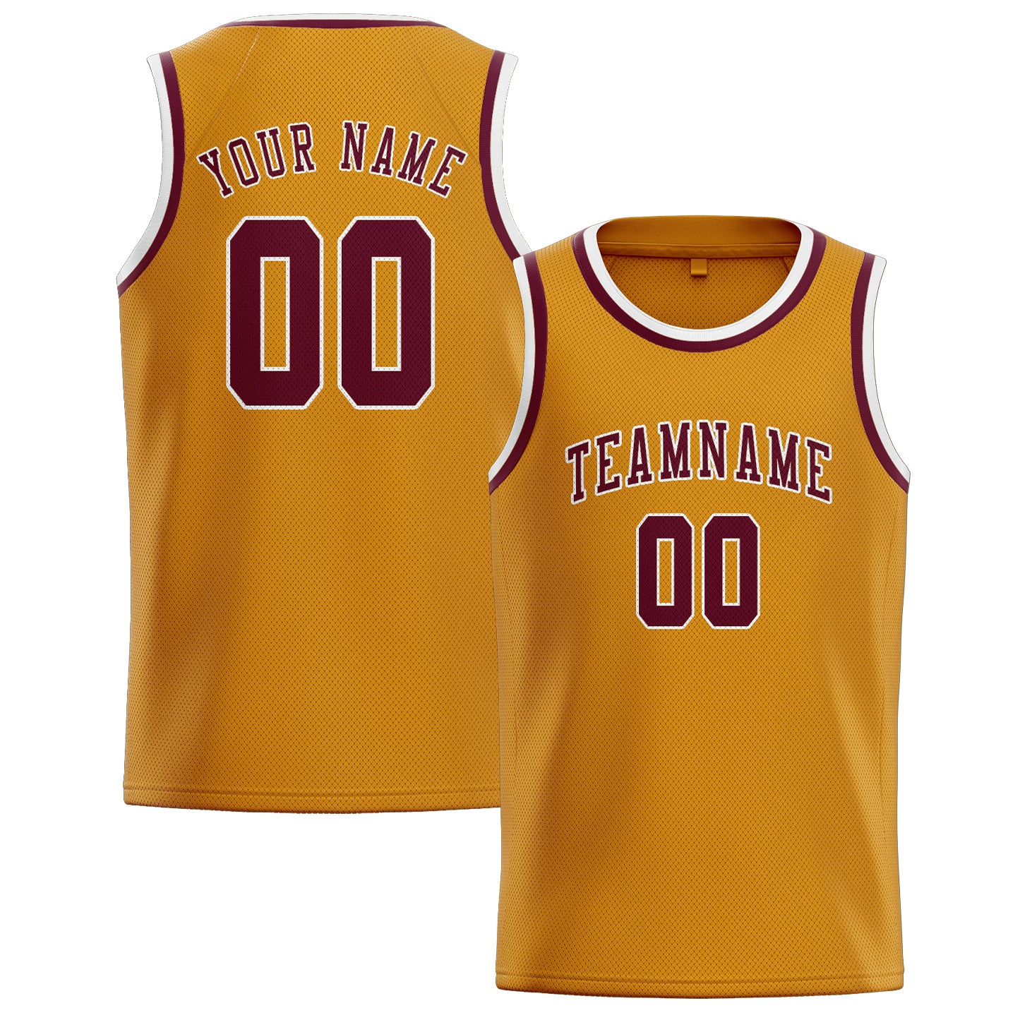 Custom Yellow Crimson Red Basketball Jersey