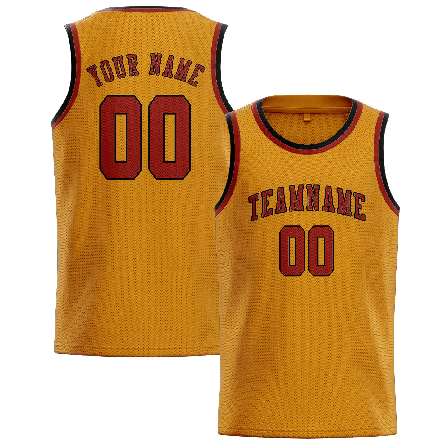 Custom Yellow Coral Red Basketball Jersey