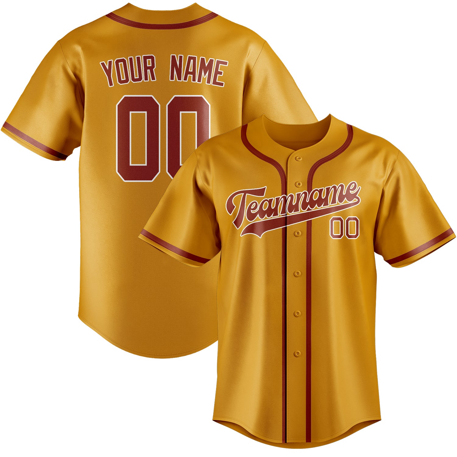 Custom Yellow Coral Red Baseball Jersey