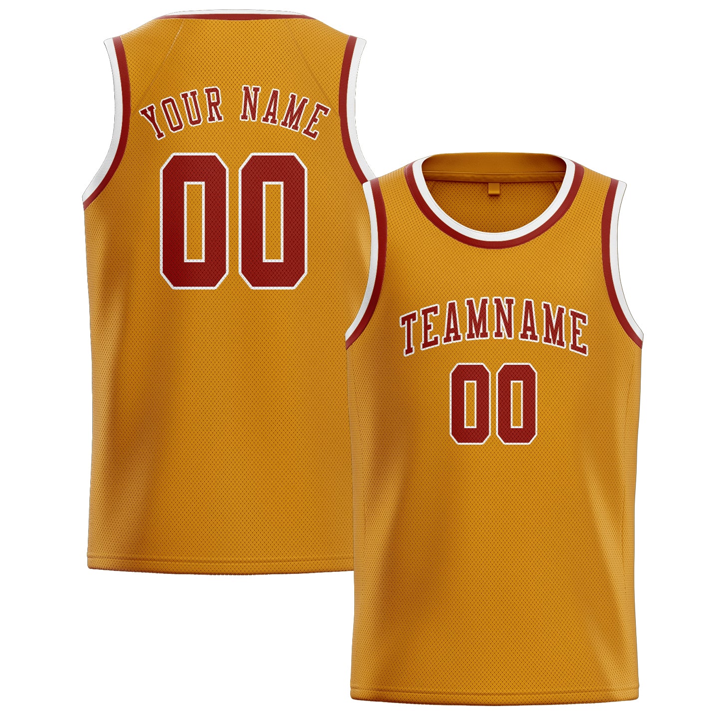 Custom Yellow Coral Red Basketball Jersey