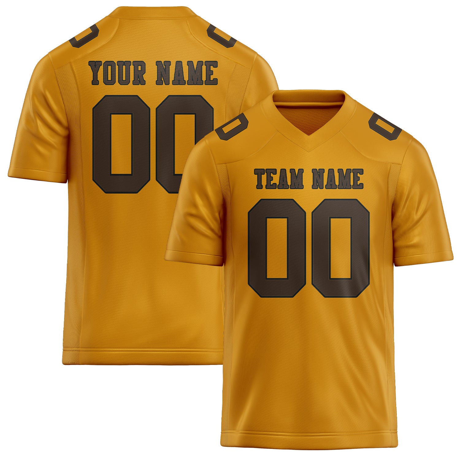 Custom Yellow Brown Football Jersey