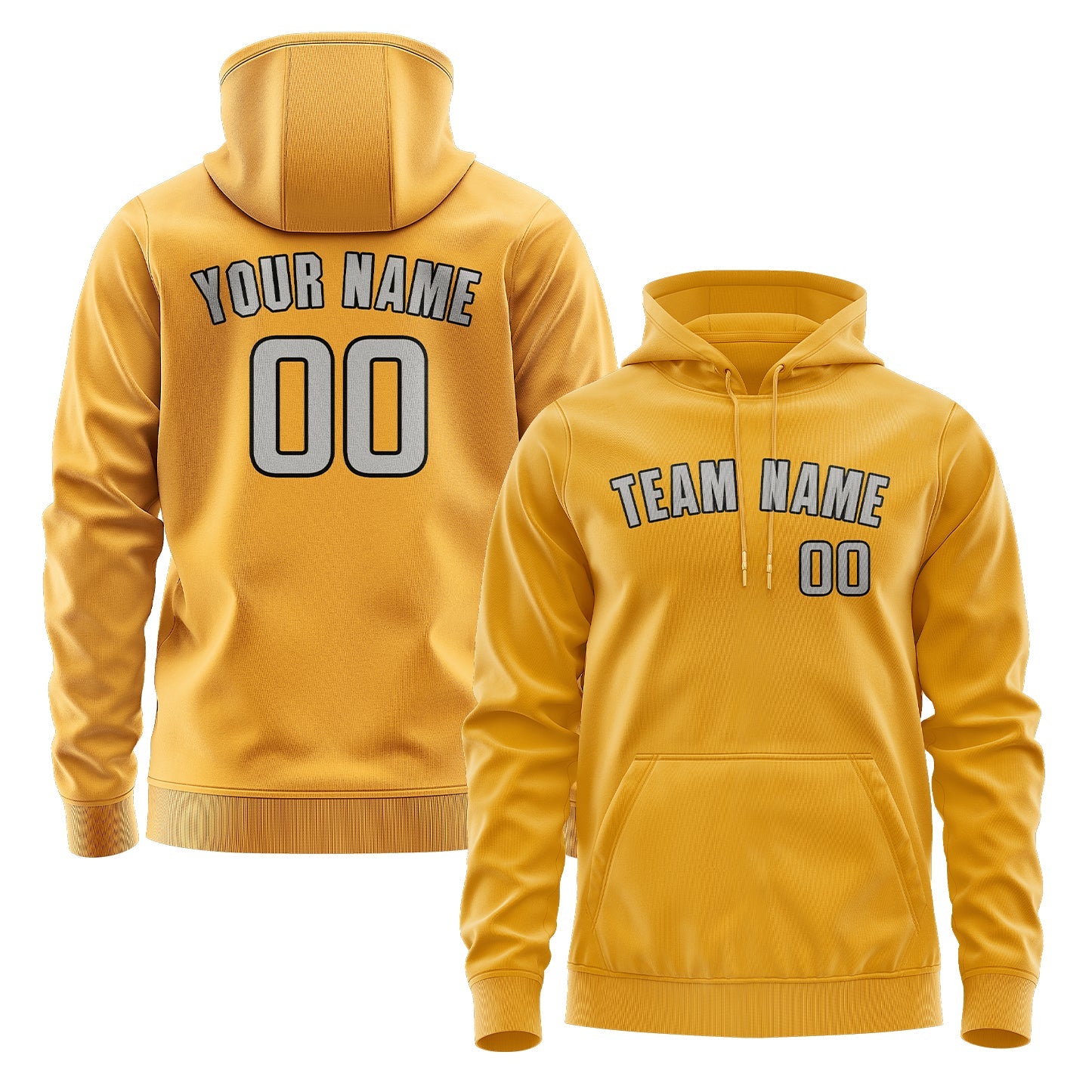 Custom Yellow Gray Hoodie