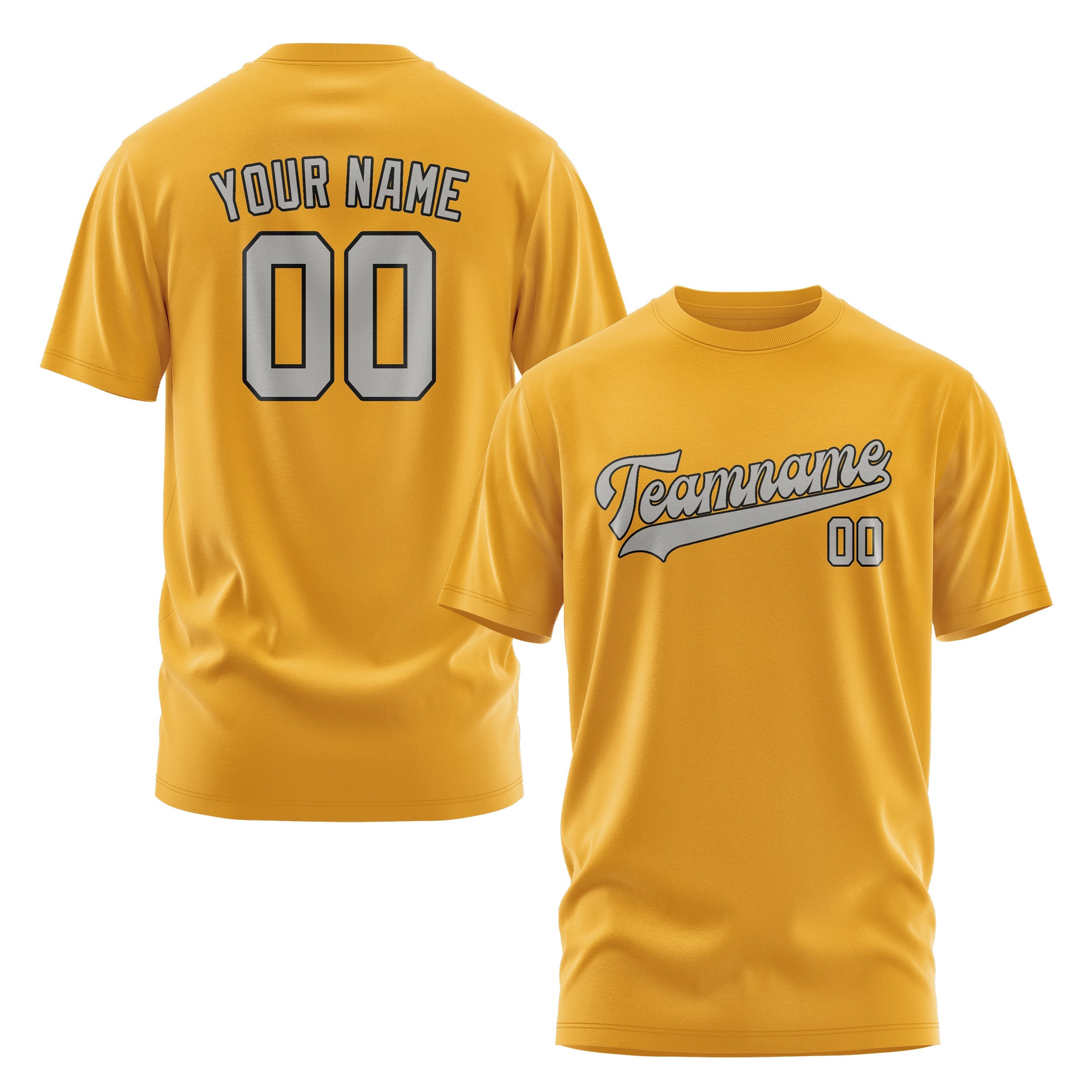 Custom Yellow Gray T-Shirt