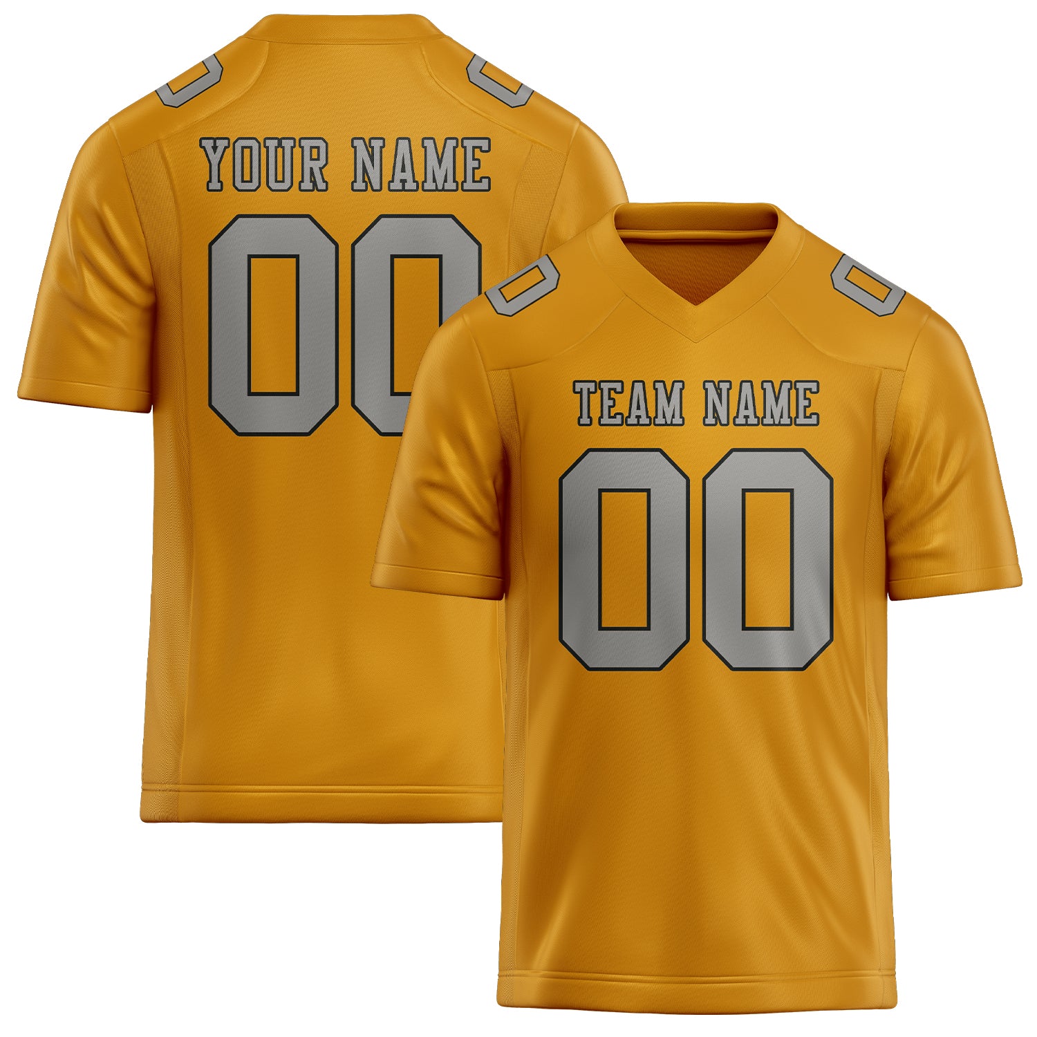Custom Yellow Gray Football Jersey