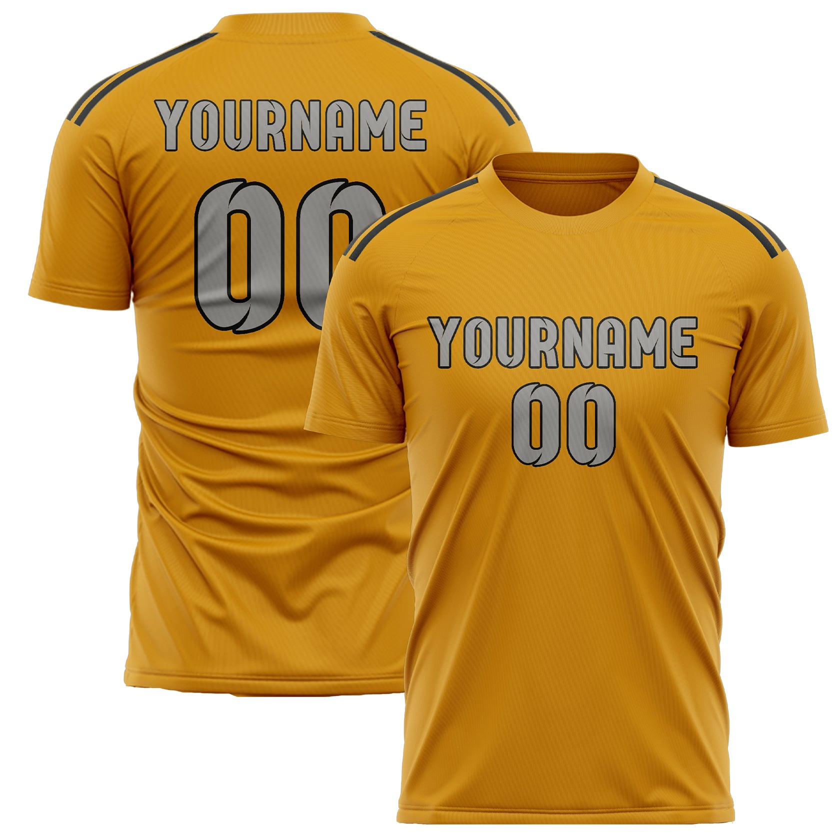 Custom Yellow Gray Soccer Jersey
