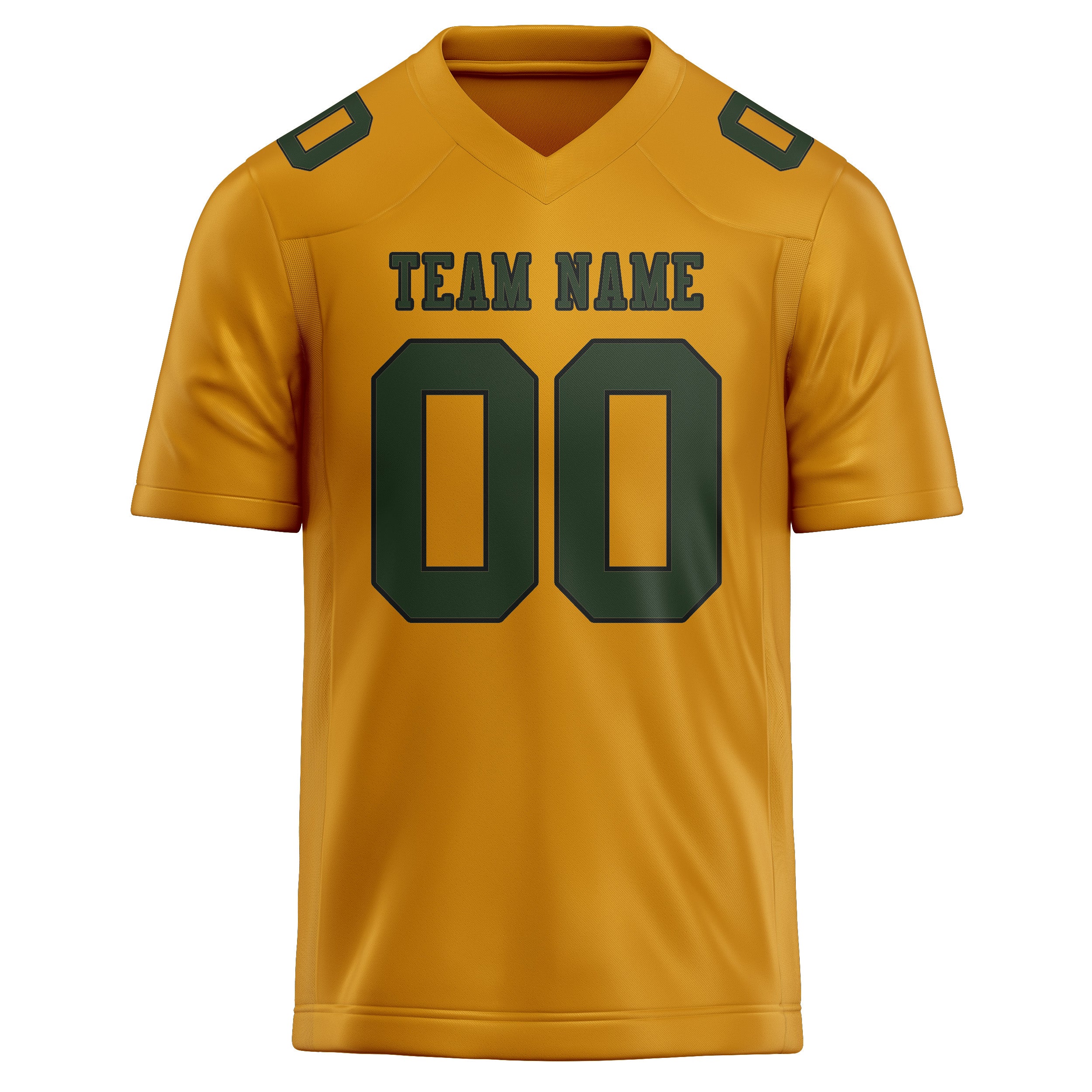 Custom Yellow Dark Green Football Jersey