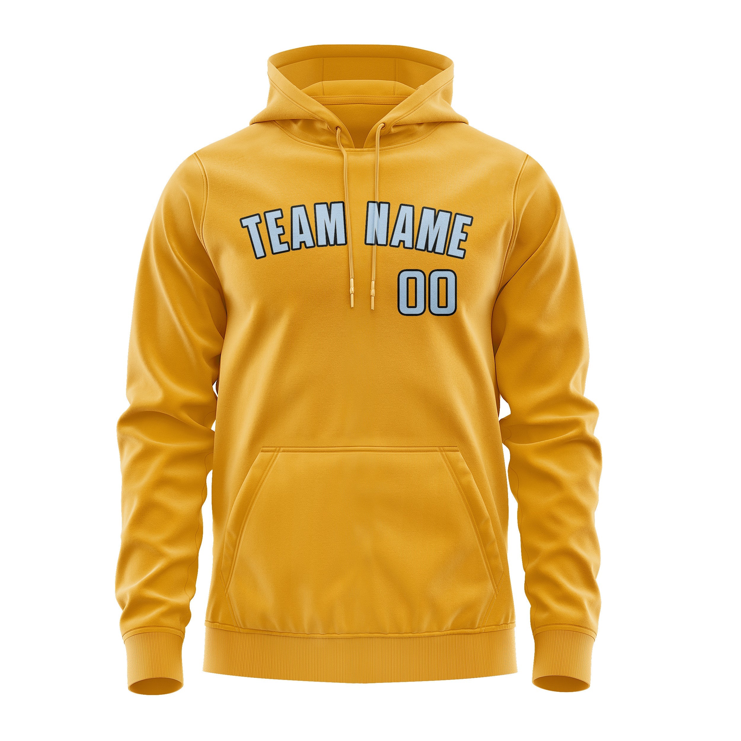 Custom Yellow Light Blue Hoodie