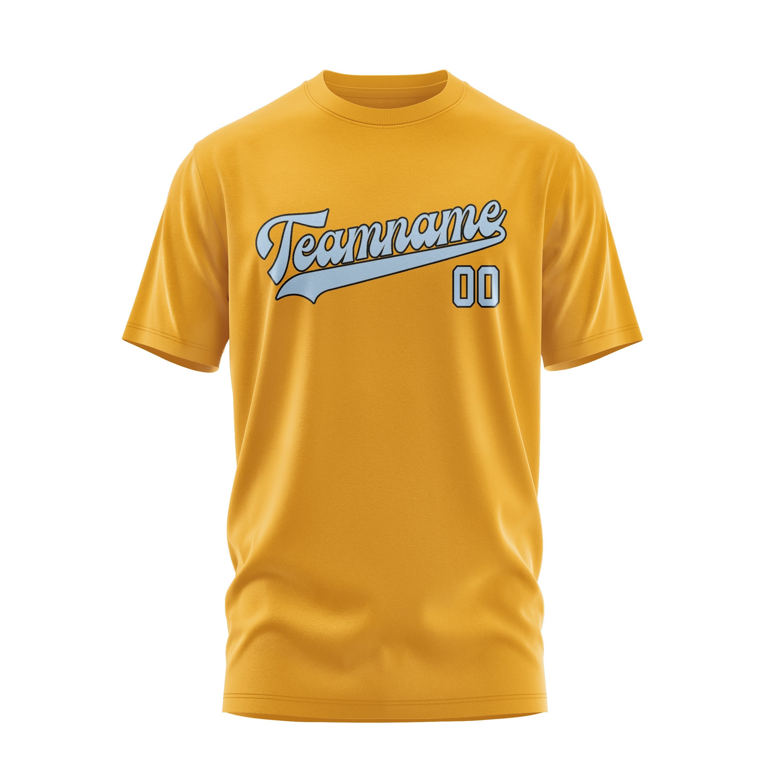 Custom Yellow Light Blue T-Shirt