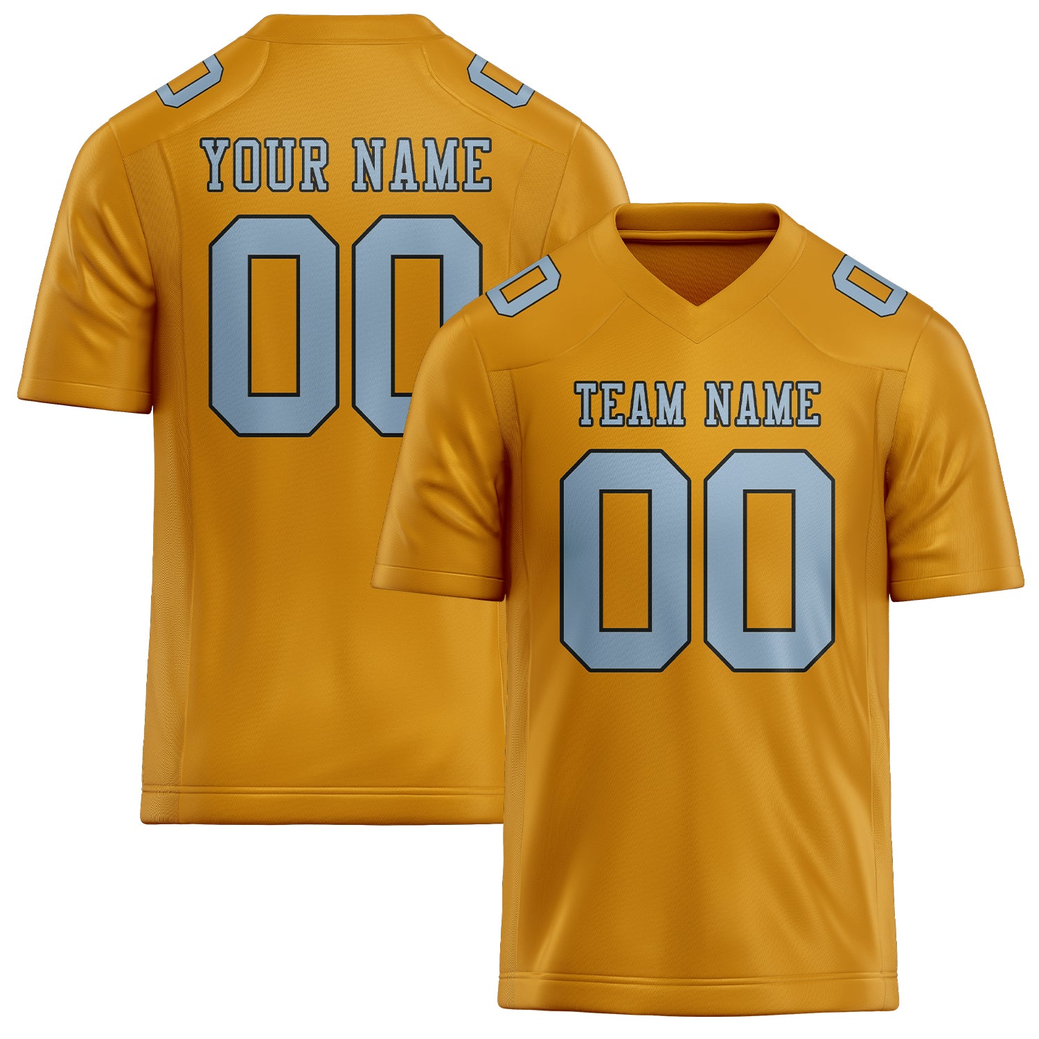 Custom Yellow Light Blue Football Jersey